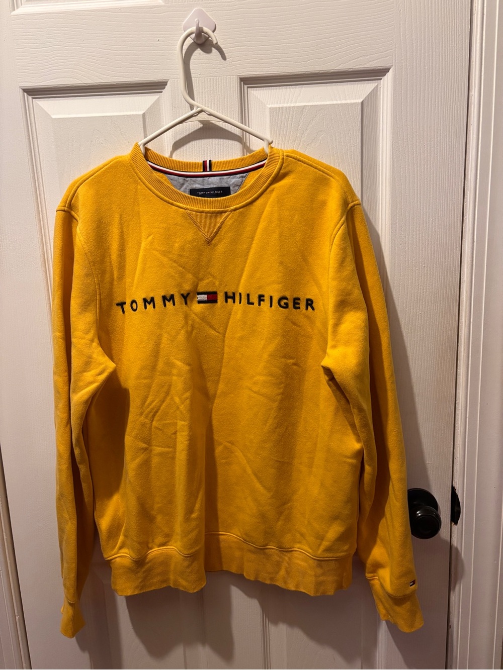 Tommy Hilfiger Bright Yellow Logo Crew Sweatshirt